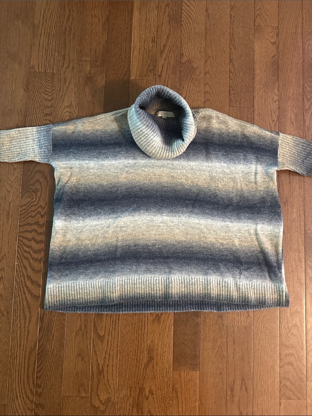 LOFT Women’s Blue Gray Ombre Turtleneck Sweater